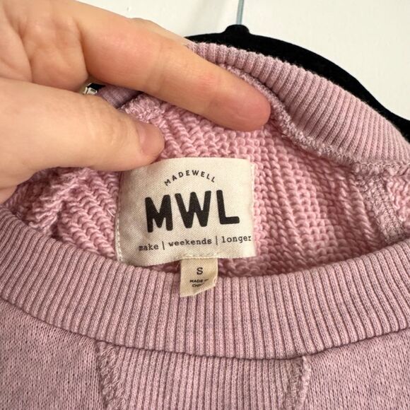 Madewell MWL Airyterry Sweatshirt Tee Dress - Heather Wisteria Dove (Pale Pink) - Picture 5 of 9